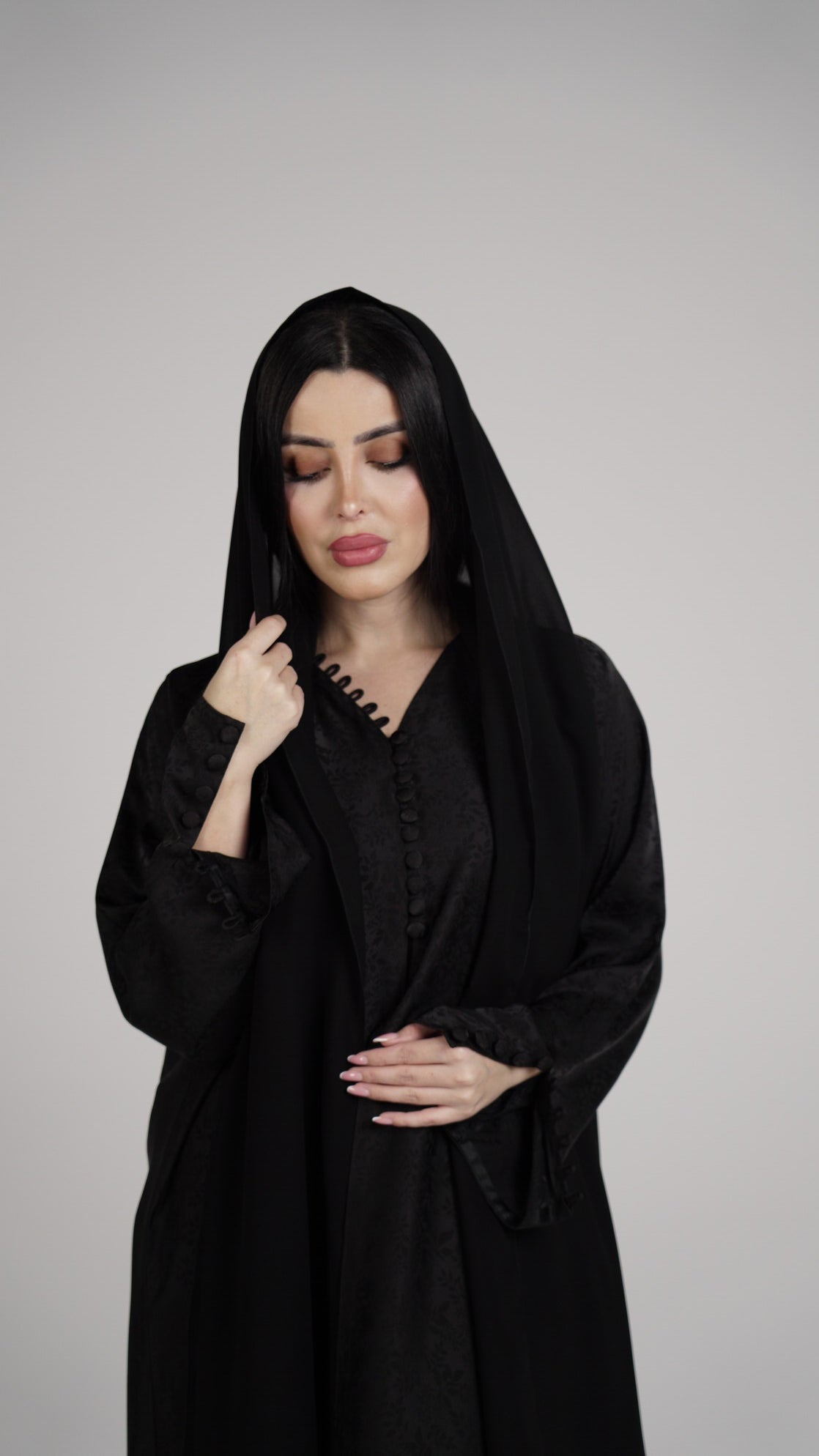 Silky  brown olive abaya