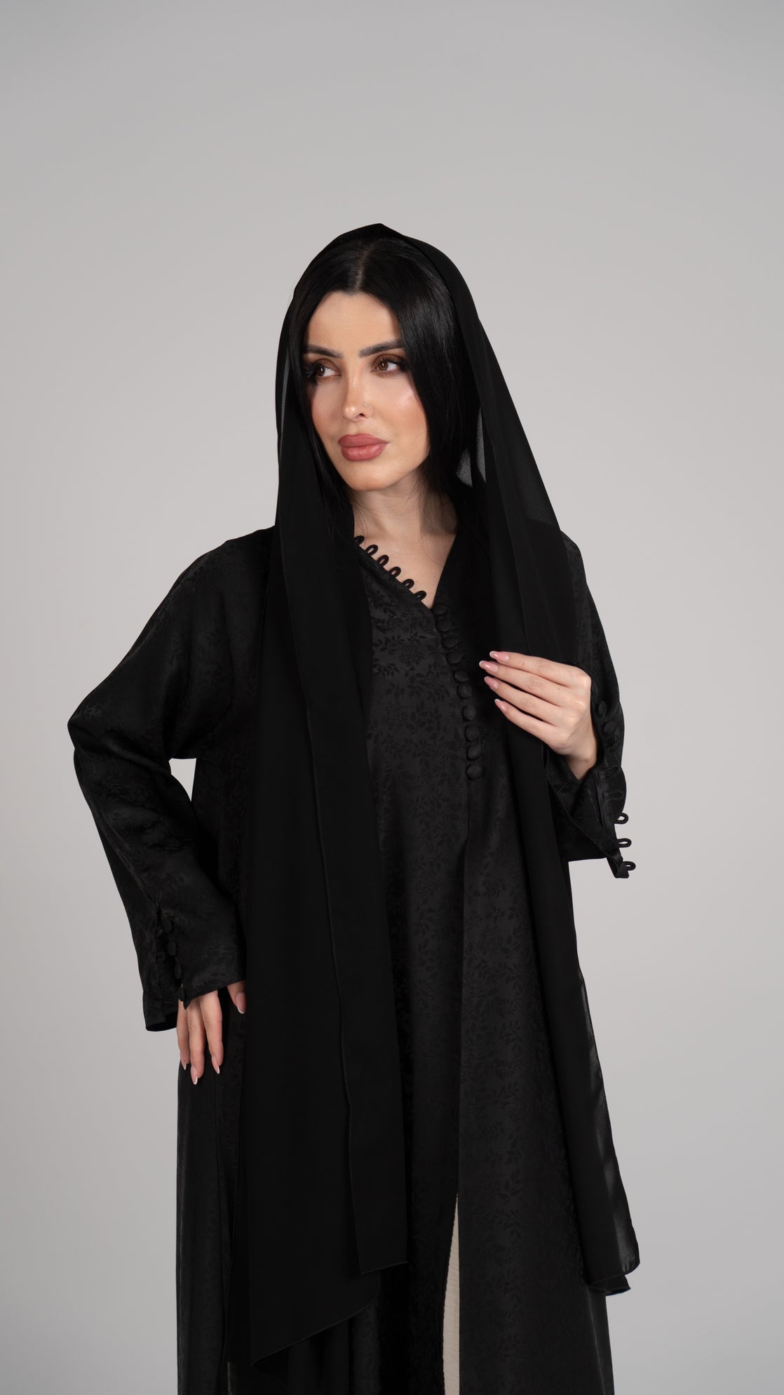 Silky  brown olive abaya